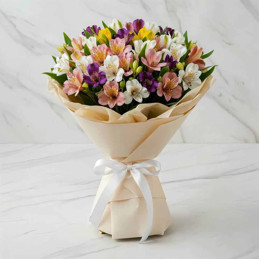 Букет цветов из: Альстромерии в Кикерино