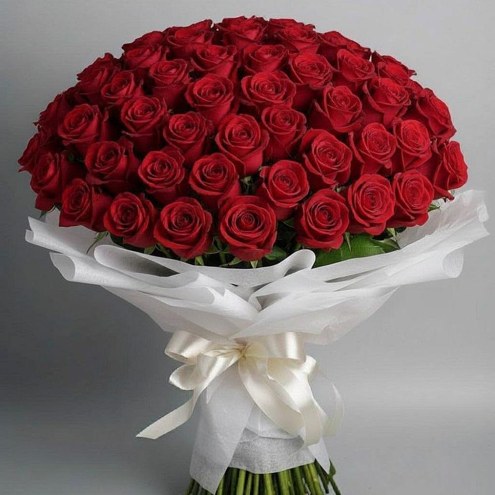 Букет 101 Красная роза Блэк Мэджик в Кикерино