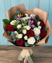 Букет цветов из:  Розы и Альстромерии в Кикерино