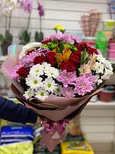 Букет цветов из:  Розы, Хризантемы и Альстромерии #REPLACE_PRED# Кикерино