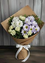 Букет цветов из:  Хризантемы и Розы в Кикерино