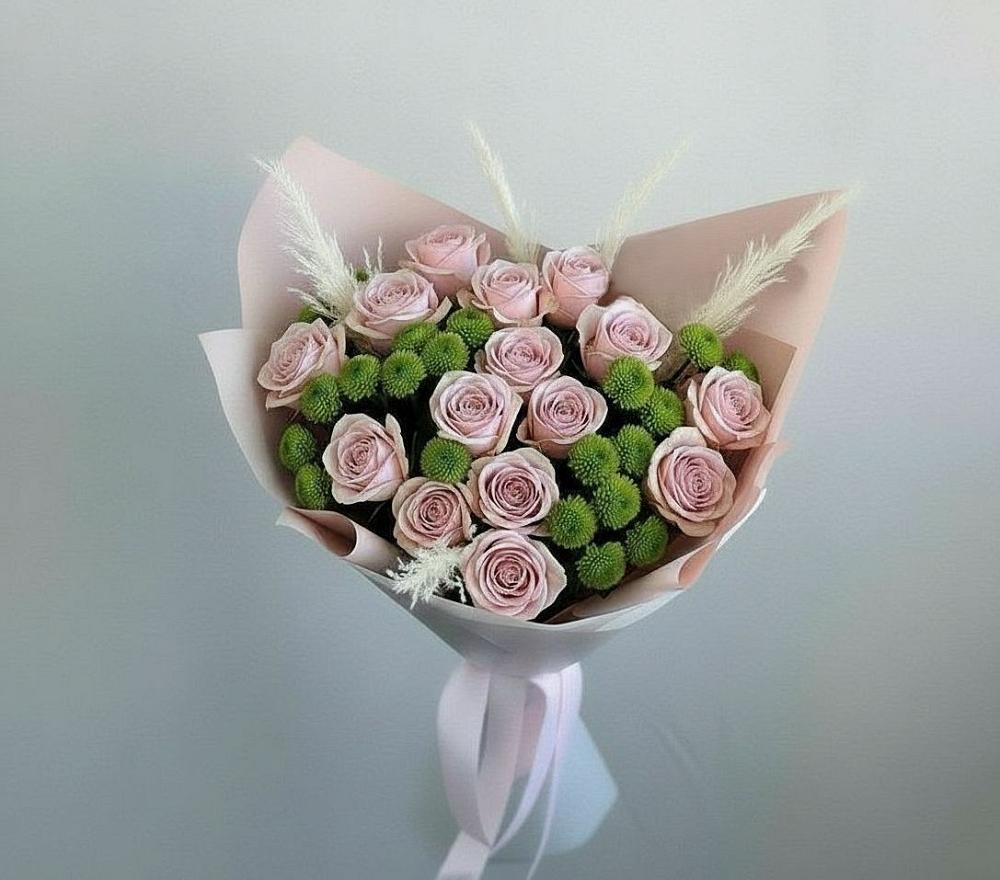 Букет цветов из: Розы и Хризантемы в Кикерино