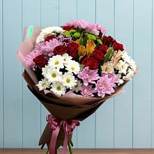 Букет цветов из:  Розы, Хризантемы и Альстромерии в Кикерино
