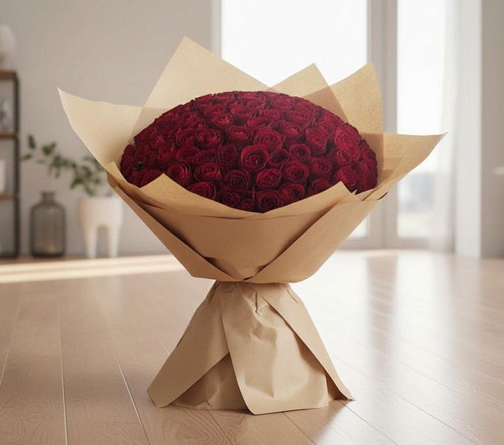 Букет 101 Красная роза в Кикерино