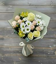 Букет цветов из:  Альстромерии, Розы и Хризантемы в Кикерино