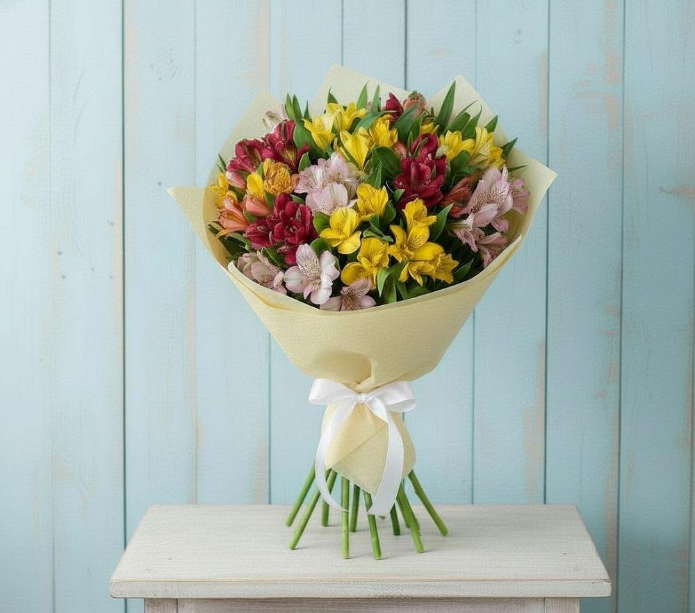 Букет цветов из: Альстромерии в Кикерино
