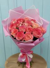 Букет 15 Розовых роз Равель в Кикерино
